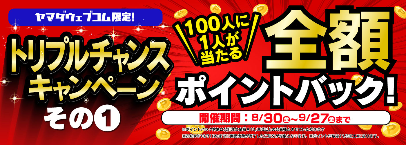 100人に1人が当たる全額ポイントバック！
