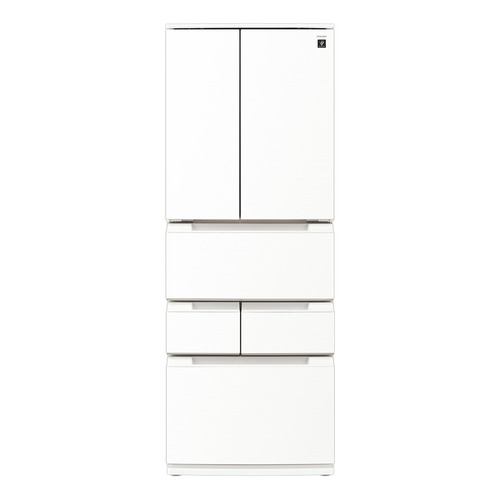 【6ドア 429L】SJMF43P プラズマクラスター冷蔵庫 フレンチドア ラスティックホワイト